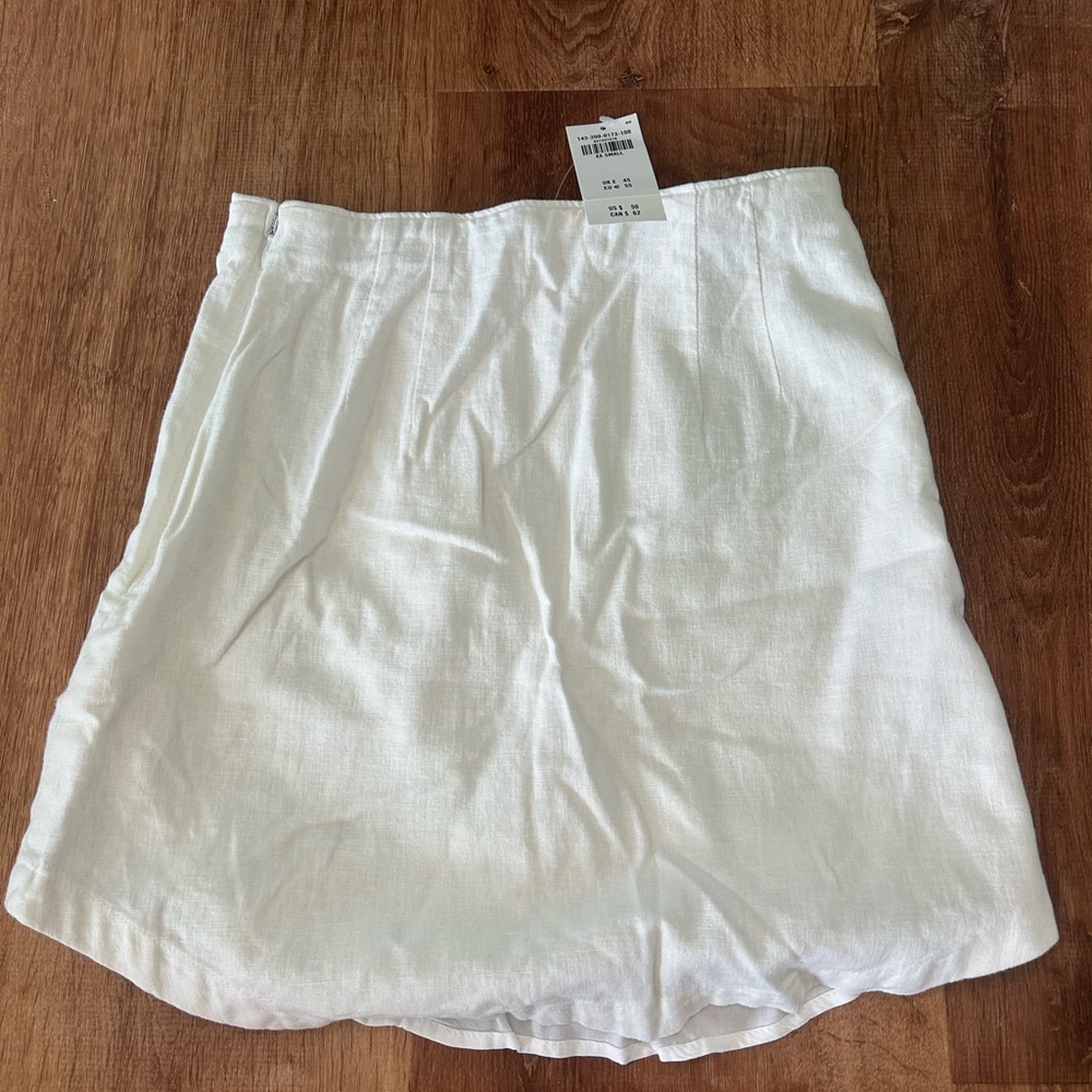 Abercrombie & Fitch White Linen Mini Skirt XXS